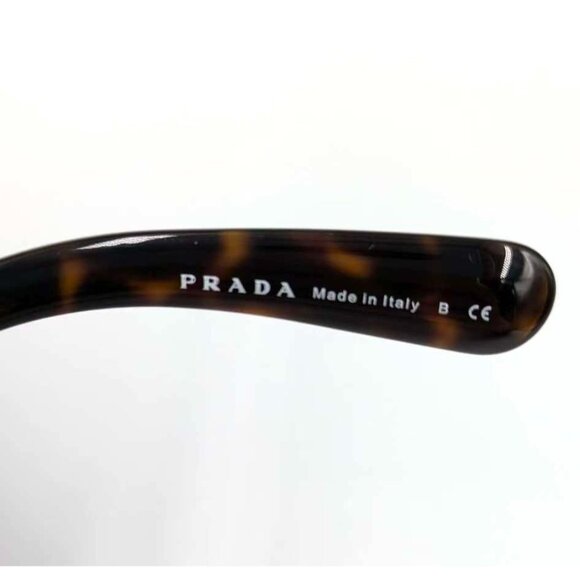 Pre-owned Prada Square Baroque Swirl SPR 27O Acetate Sunglasses Tortoise - Picture 7 of 10